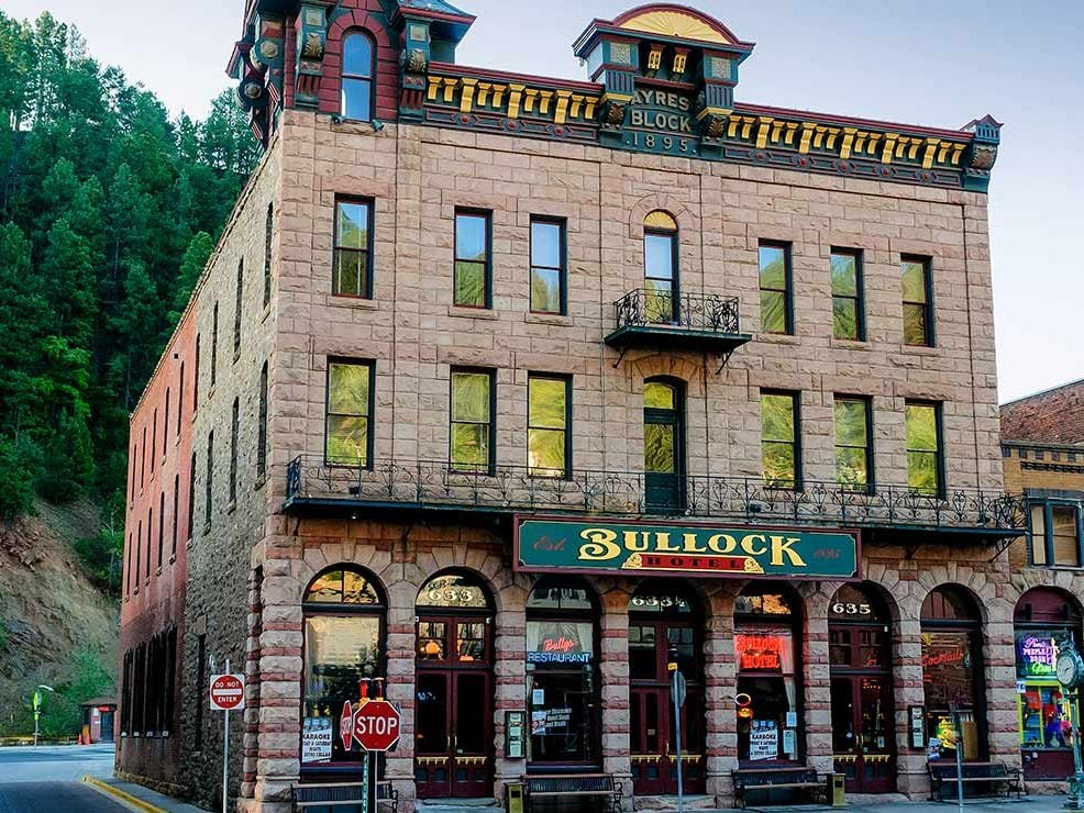 Exterior view of the Bullock Hotel in Deadwood, SD